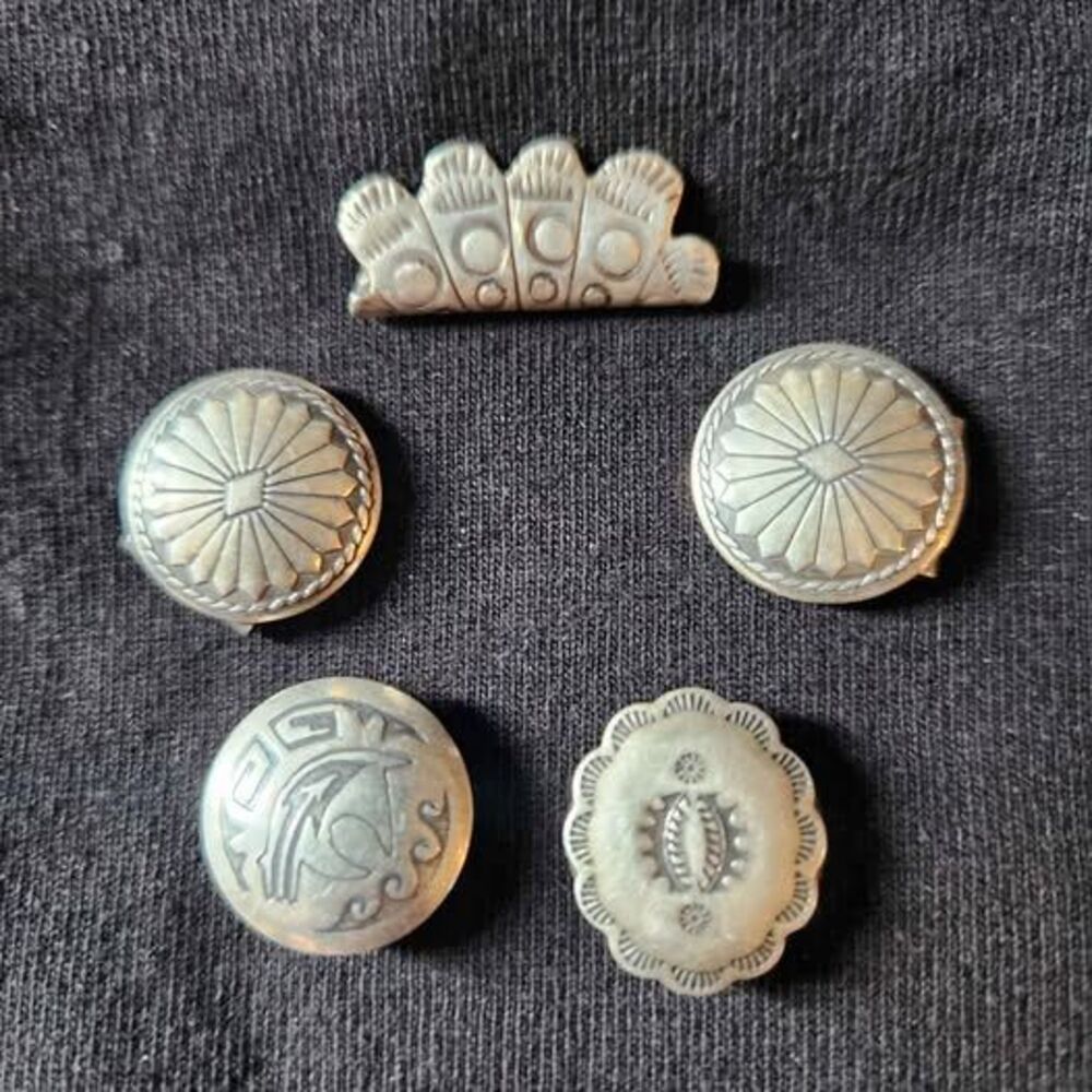 Southwestern/Native American sterling silver button cover set.